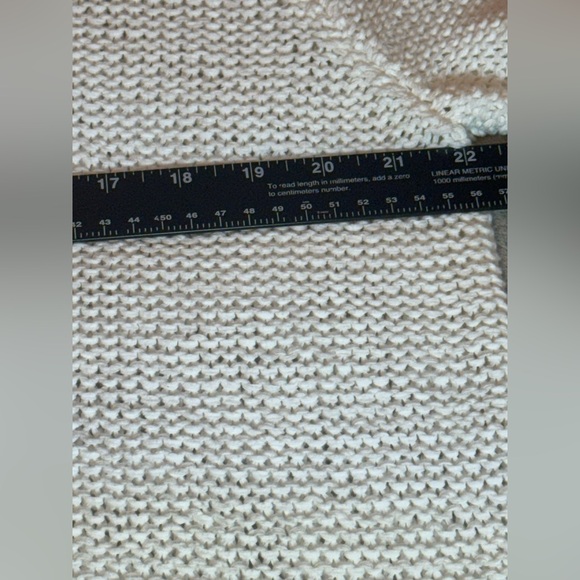 Eileen Fisher Open White Sweater Cream Cotton Blend Linen Pullover Cottagecore L - Picture 6 of 11